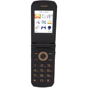 Unlocked Flip Phone, Wide Screen 26x18 Dual Magnetic Speaker Senior Mobile Phone Indoor Use US (Red)