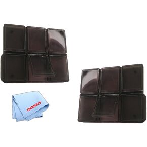 2 SD Memory Card Holders for 6 Cards Each, Total: 12 Slots, Microfiber Cloth