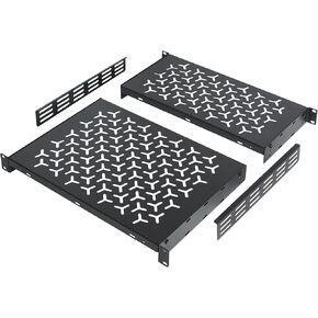 1U Rack Shelves (2-Pack), 2 PCS 10" Deep Cantilever, with Optional Joints to Combine as One Full Size Server Rack Shelf