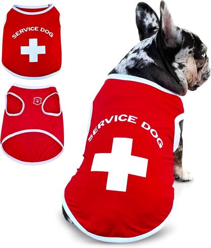 Service Dog Shirt - Breathable Cooling Fabric Tee for Dog & French Bulldogs - Comfortable and Lightweight Service Pet Apparel for Spring & Summer Seasons - Large Service Dog Design in Saudi Arabia