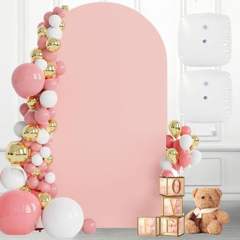 2PK (7.2 & 6 FT) Metal Arch Backdrop Stand with Cover & Water Bags | Wedding Balloon Arch Stand, for Wedding, Parties, Birthday, Baby Shower, Reusable(White Cover, 2 Pack) in Kuwait