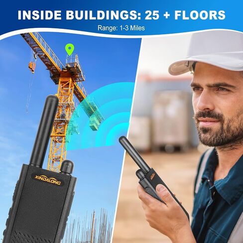 Walkie Talkies T26 Long Rgres Ultra-Shin & Lightweight ثنائية الاتجاه مع 16 قناة FRS ، وبطارية LI-ion القابلة لإعادة الشحن ، وشحن النوع C ، وصوت واضح للهواء الخارجي والعمل والعائلة (حزمة) in Saudi Arabia