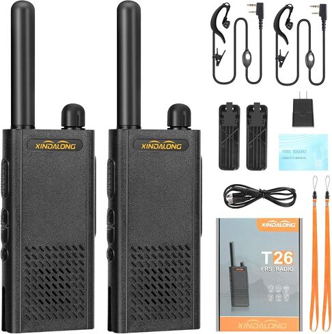 Walkie Talkies T26 Long Rgres Ultra-Shin & Lightweight ثنائية الاتجاه مع 16 قناة FRS ، وبطارية LI-ion القابلة لإعادة الشحن ، وشحن النوع C ، وصوت واضح للهواء الخارجي والعمل والعائلة (حزمة) in Saudi Arabia