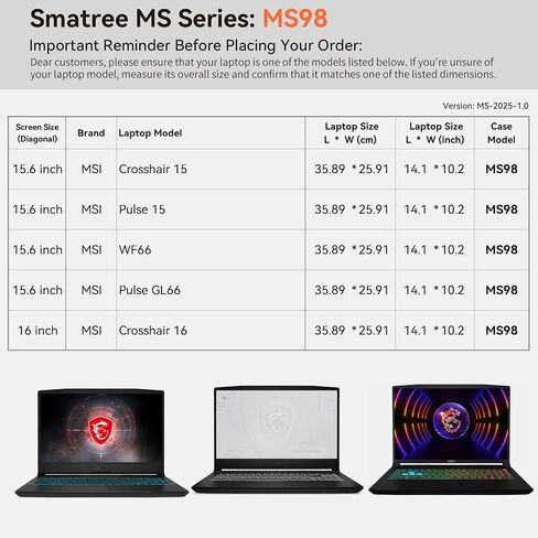 Smatree MS98 Hard Eva Protection Sleeve مع حامل متوافق مع قمة MSI 16 بوصة E16 Flipevo/Flip ، Summit E16 AI Evo/Studio ، Prestige 16 Studio/Evo/Prestige 16 ، Creator M16/Creatorpro M16 HX C14V in Kuwait