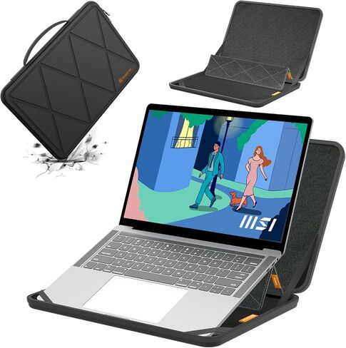 Smatree MS98 Hard Eva Protection Sleeve مع حامل متوافق مع قمة MSI 16 بوصة E16 Flipevo/Flip ، Summit E16 AI Evo/Studio ، Prestige 16 Studio/Evo/Prestige 16 ، Creator M16/Creatorpro M16 HX C14V in Kuwait