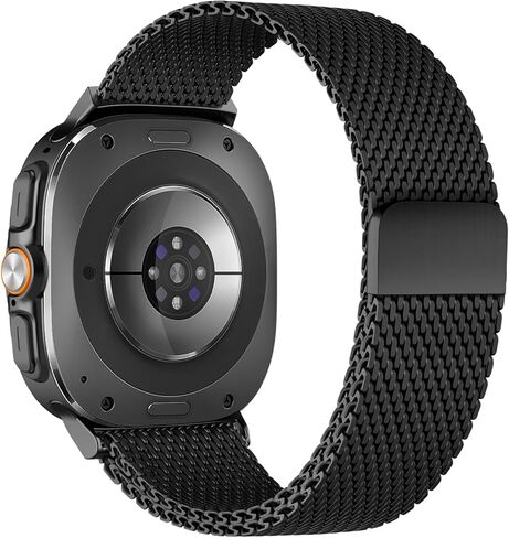 حلقة ميلانز لسيمسونج جالاكسي ووتش نطاقات فائقة 47 مم ، وملفقة على طراز المظلة/مشبك الفولاذ المقاوم للصدأ المغناطيسي شريط الشبكة المعدنية ل Samsung Galaxy Watch 7 in Kuwait