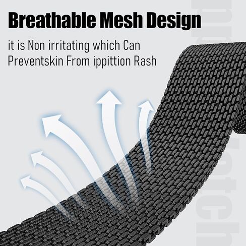 حلقة ميلانز لسيمسونج جالاكسي ووتش نطاقات فائقة 47 مم ، وملفقة على طراز المظلة/مشبك الفولاذ المقاوم للصدأ المغناطيسي شريط الشبكة المعدنية ل Samsung Galaxy Watch 7 in Kuwait