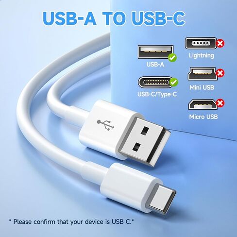 كابل تمديد طاقة بطول 16.4 قدم/5 متر لأي كاميرات أو أجهزة أمنية تدعم USB-C (الهاتف، وحدة تحكم Switch Pro، إلخ)، ملحق شحن USB A إلى USB C وسلك مزامنة البيانات in Kuwait