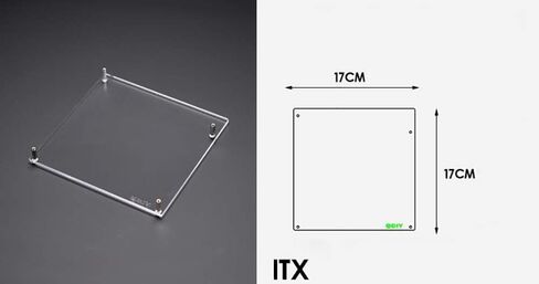 ITX Computer Open Air Case Bracket Acrylic DIY Bare PC Frame for ITX motherbar Support Graphics Card Transparent in Kuwait