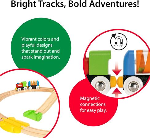BRIO My First Railway – 33727 حزمة المبتدئين | مجموعة قطار لعبة خشبية للأطفال بعمر 18 شهرًا فما فوق in Saudi Arabia