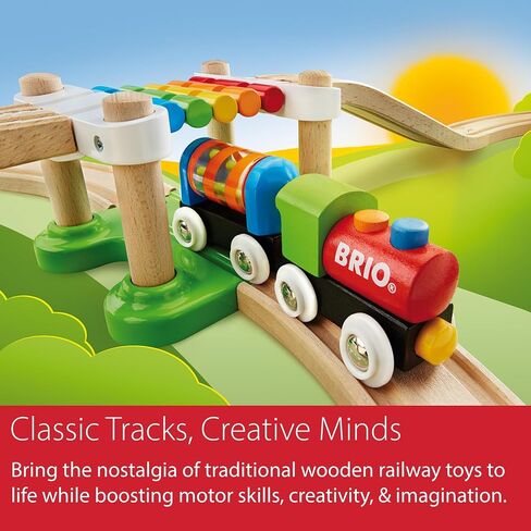 BRIO My First Railway – 33727 حزمة المبتدئين | مجموعة قطار لعبة خشبية للأطفال بعمر 18 شهرًا فما فوق in Saudi Arabia