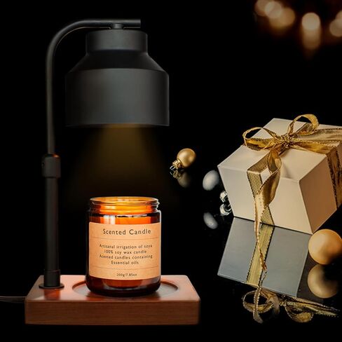 JAMZEL مصباح تدفئة الشموع مع مؤقت، مصابيح شموع كهربائية قابلة للتعتيم، سخان شموع زجاجي لديكور المنزل كهدية للنساء، متوافق مع شمعة الجرة الصغيرة والكبيرة، يتضمن لمبتين (متجمد) in Kuwait