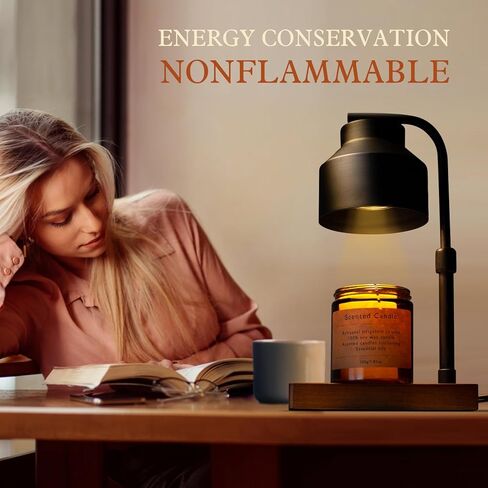 JAMZEL مصباح تدفئة الشموع مع مؤقت، مصابيح شموع كهربائية قابلة للتعتيم، سخان شموع زجاجي لديكور المنزل كهدية للنساء، متوافق مع شمعة الجرة الصغيرة والكبيرة، يتضمن لمبتين (متجمد) in Kuwait