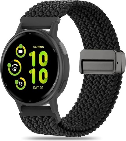 20 مم مضفر مغناطيسي متوافق مع Garmin Vivoactive 5 نطاقات ساعة/حيوية 6/3/3 موسيقى ، حزام معصم نايلون نايلون نايلون لور لوكس SQ 2/Venu 2 Plus & Forerunner 55/165/245/645 in Kuwait