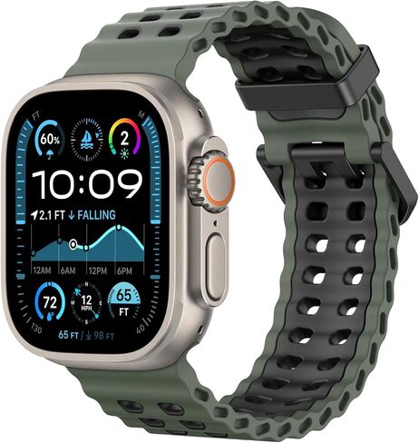 شريط المحيط متوافق مع Apple Watch Ultra 2/Ultra 49mm ، S10 46mm ، 9/8/7 45 مم ، SE2/SE/6/5/4 in Kuwait