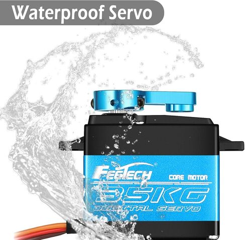 FT5330M 35KG RC Digtal Servo 180 درجة مقاوم للماء بالكامل معدات معدنية عالية عزم الدوران 25T ذراع مؤازر لسيارة Traxxs X4 1/8 1/10 Rc (FT5330M 180°) in Saudi Arabia