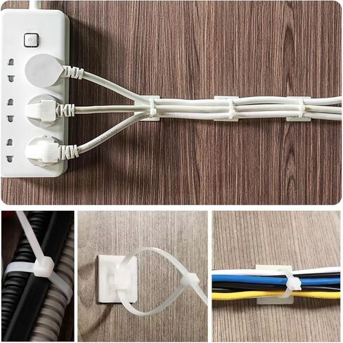 صبعات الرمز البري الأبيض ، 100 مجموعة 3/4 بوصة مقصورة Zip التعادل مع البراغي ، 8 "Zip Zip Zip sturdy 8" ، إدارة مقاطع الكابلات ، حاملي الأسلاك اللاصقة لحاملي المنظمات الأسلاك in Kuwait