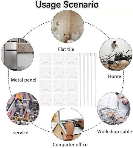 صبعات الرمز البري الأبيض ، 100 مجموعة 3/4 بوصة مقصورة Zip التعادل مع البراغي ، 8 "Zip Zip Zip sturdy 8" ، إدارة مقاطع الكابلات ، حاملي الأسلاك اللاصقة لحاملي المنظمات الأسلاك in Kuwait