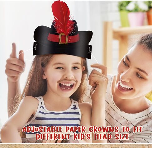 48 Pcs Halloween Pirate Hat Pirate Party Accessories for Kids Paper Pirate Costume Cap Skull Party Hat for Caribbean Fancy Dress Cosplay Decorations in Saudi Arabia