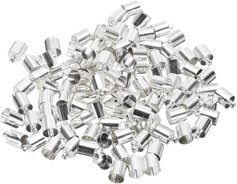 MECCANIXITY 100Pcs Cord End Caps 11mm End Cap Barrel Beads Kumihimo 7mm Dia End Caps Brass for Leather Cord, Tassels, Jewelry Making, Gold in Saudi Arabia