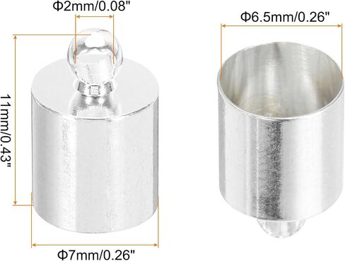 MECCANIXITY 100Pcs Cord End Caps 11mm End Cap Barrel Beads Kumihimo 7mm Dia End Caps Brass for Leather Cord, Tassels, Jewelry Making, Gold in Saudi Arabia