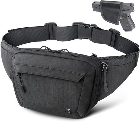 RXW Tactical Concealed Carry Fanny Pack,CCW Fanny Pack for Men Women | Waist Bag, Hip Bag, Compact Belt Bag for Hiking Daily, EDC Waist Pack, Adjustable Up to 60" Waist in Saudi Arabia