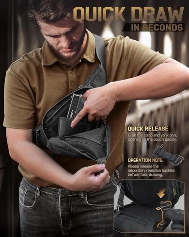 RXW Tactical Concealed Carry Fanny Pack,CCW Fanny Pack for Men Women | Waist Bag, Hip Bag, Compact Belt Bag for Hiking Daily, EDC Waist Pack, Adjustable Up to 60" Waist in Saudi Arabia