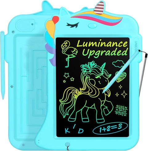 جهاز كمبيوتر لوحي للكتابة LCD من جيسونويل - لوحة رسم لوحة خربش للأطفال الصغار لعبة رسم ألعاب تعليمية تعليمية هدية عيد الميلاد 2 3 4 5 6 7 8 سنوات من البنات والأولاد (وحيد القرن الأرجواني) in Kuwait