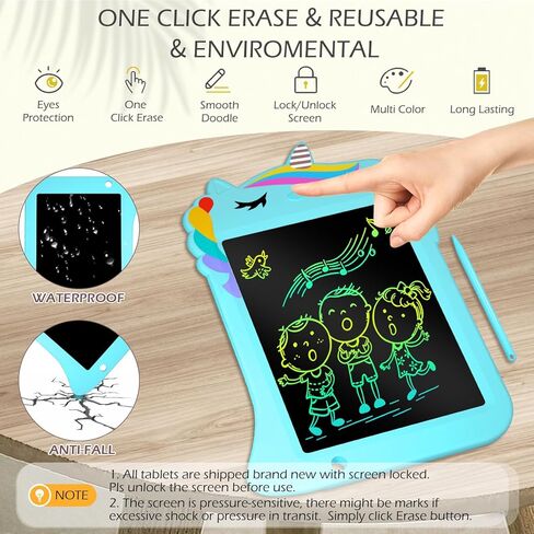 جهاز كمبيوتر لوحي للكتابة LCD من جيسونويل - لوحة رسم لوحة خربش للأطفال الصغار لعبة رسم ألعاب تعليمية تعليمية هدية عيد الميلاد 2 3 4 5 6 7 8 سنوات من البنات والأولاد (وحيد القرن الأرجواني) in Kuwait