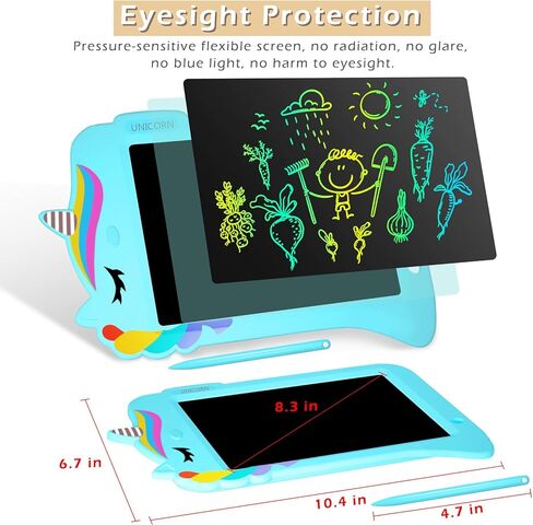 جهاز كمبيوتر لوحي للكتابة LCD من جيسونويل - لوحة رسم لوحة خربش للأطفال الصغار لعبة رسم ألعاب تعليمية تعليمية هدية عيد الميلاد 2 3 4 5 6 7 8 سنوات من البنات والأولاد (وحيد القرن الأرجواني) in Kuwait