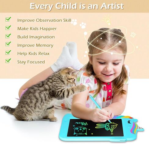 جهاز كمبيوتر لوحي للكتابة LCD من جيسونويل - لوحة رسم لوحة خربش للأطفال الصغار لعبة رسم ألعاب تعليمية تعليمية هدية عيد الميلاد 2 3 4 5 6 7 8 سنوات من البنات والأولاد (وحيد القرن الأرجواني) in Kuwait