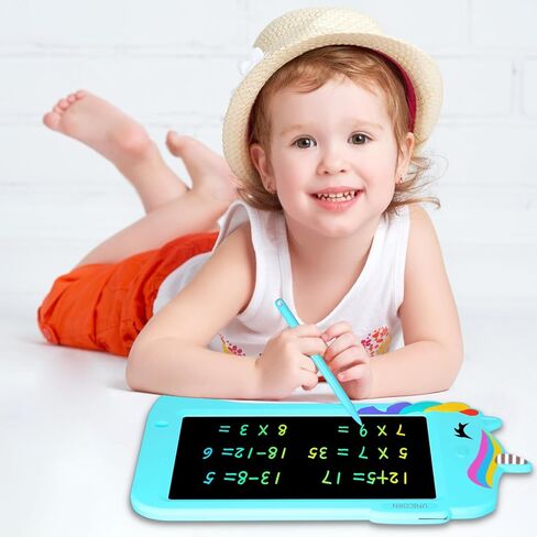 جهاز كمبيوتر لوحي للكتابة LCD من جيسونويل - لوحة رسم لوحة خربش للأطفال الصغار لعبة رسم ألعاب تعليمية تعليمية هدية عيد الميلاد 2 3 4 5 6 7 8 سنوات من البنات والأولاد (وحيد القرن الأرجواني) in Kuwait
