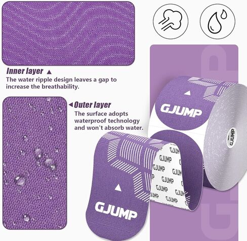 Kinesiology Tape, Original Cotton Elastic Athletic Tape for Muscle Strain Relief & Joint Support, 40 Count Precut Strips 2 Rolls, Waterproof & Breathable Sports Tape for Support and Recovery in Kuwait