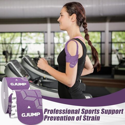 Kinesiology Tape, Original Cotton Elastic Athletic Tape for Muscle Strain Relief & Joint Support, 40 Count Precut Strips 2 Rolls, Waterproof & Breathable Sports Tape for Support and Recovery in Kuwait