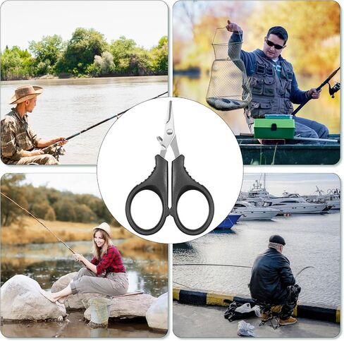 3 PCS Fishing Scissors for Braided Line, Braided Line Scissors Portable Utility Stainless Steel with Titanium Coating with Retractable Coil Lanyards Accessories in Saudi Arabia