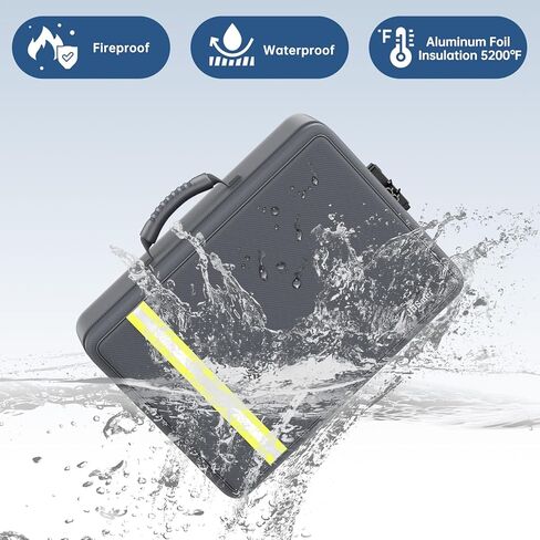 حقيبة مستندات مقاومة للحريق بسعة 5200 درجة فهرنهايت، تحتوي على جيوب كثيرة، حجم قانوني/حرف/A4، صندوق مستندات بسحاب مقاوم للماء مع قفل، منظم مستندات مهم من 4 طبقات، صندوق آمن محمول للمكتب والسفر المنزلي مقاس 17 بوصة × 12 بوصة × 5.3 بوصة in Kuwait