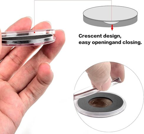 168 قطعة كبسولات عملات معدنية مقاس 46 مم مع حشية إسفنجية وصندوق منظم تخزين بلاستيكي، 6 مقاسات (20/25/27/30/38/46 مم) حامل حقيبة تجميع العملات المعدنية لمستلزمات جمع العملات المعدنية in Kuwait