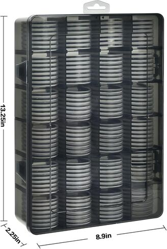 168 قطعة كبسولات عملات معدنية مقاس 46 مم مع حشية إسفنجية وصندوق منظم تخزين بلاستيكي، 6 مقاسات (20/25/27/30/38/46 مم) حامل حقيبة تجميع العملات المعدنية لمستلزمات جمع العملات المعدنية in Kuwait