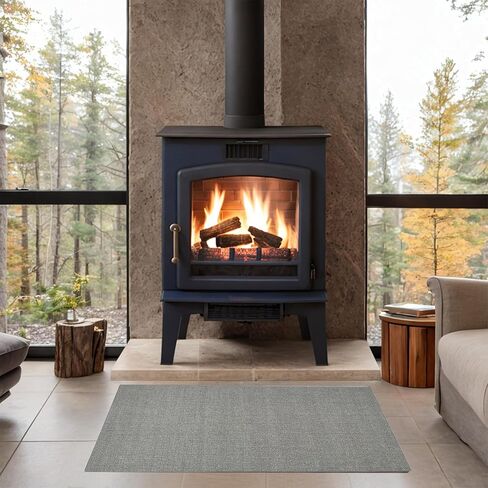 Plough & Hearth Dalton 2x3'6" سجادة موقد مقاومة للحريق | شوكولاتة | سجادة مدفأة من مزيج الصوف | حماية ديكور المنزل من الخشب الصلب والسجاد من الشرر والجمر موقد الخشب in Kuwait