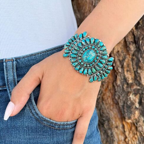 Turquoise Bracelet Sterling Silver 925 Genuine Turquoise in Saudi Arabia