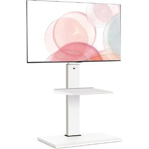 FITUEYES Floor TV Stand with Mount for 32-55 65 Inch TV, Height Adjustable TV Floor Stand with Metal Shelf up to 88lbs, Swivel Tall TV Stand with Study Iron Base for Living Room, Bedroom in Kuwait