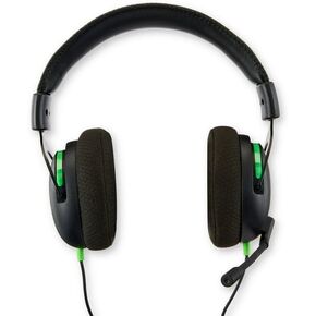 Wired Video Game Headset with 3.5mm Connector, Flip-to-Mute Mic, Lightweight Steel and 40mm Speakers - Black and Green - 40MM Speaker Driver