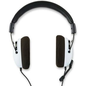 Wired Video Game Headset with 3.5mm Connector, Flip-to-Mute Mic, Lightweight Steel and 40mm Speakers - Black and White - 40MM Speaker Driver
