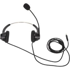 H360DUSB Double Sided Headset - Noise Reduction Microphone, Comfortable USB Plug for Telemarketing and Business Use (Black)