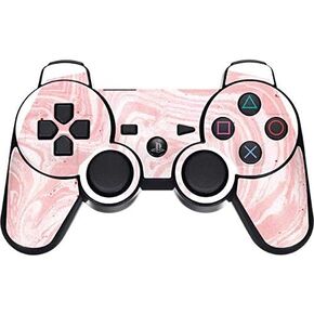 Skinit Decal Gaming Skin for PS3 Dual Shock Wireless Controller - Originally Designed Pink Marbling Design