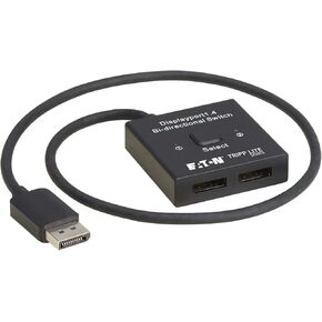 Tripp Lite Series 8K DisplayPort Switch, 2x1 Bi-Directional DisplayPort Splitter, 2 in 1 Out, Push Button Switch, No Software Needed, HDR, HDCP Passthrough, 1-Year Warranty (B119-002-BDS-DP)