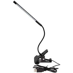 Small Black Table lamp USB Smart LED Touch Dimmable Flexible USB Eye-Care Reading Light Adjustable LED Solid Clip Laptop Bedroom Desk Study Lamp (Color : White) (Black)