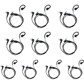 Cp200d Earpiece,Walkie Talkie Headset with Mic Ptt Compatible with Motorola Cp200 Cp185 Cp200d Rdm2070d 2 Way Radio 2 Pin C Shape，10 Pack