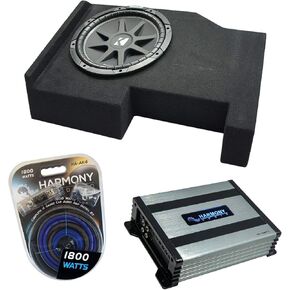 Ammarony Audio متوافق مع 2014 - UP GMC Sierra Crew Cab Kicker Bundle Comp C10 Single 10 Sub Box Harmony HA -A400.1 AMP
