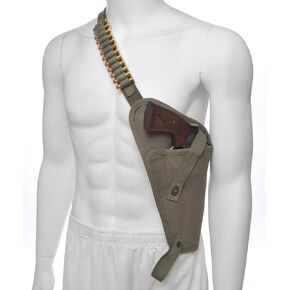 M3 Canvas Shoulder Holster with Shell Loops OD Fits Smith & Wesson 629 N Frame 44 Magnum up to 6.5" Barrel